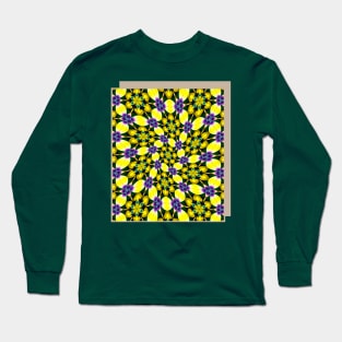 Yellow and Purple Daisy Pattern Long Sleeve T-Shirt